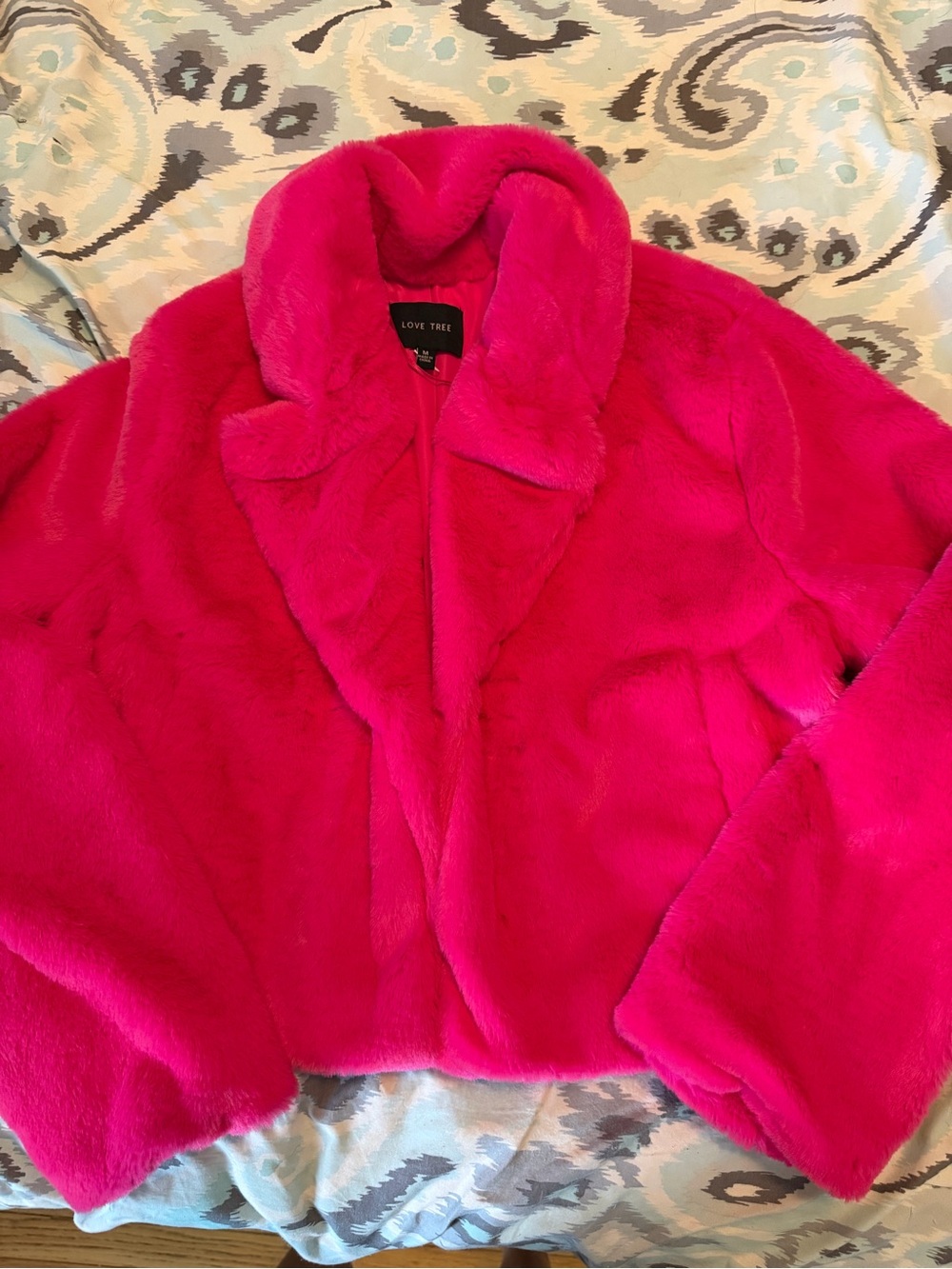 Love Tree Vibrant Pink Plush Teddy Jacket